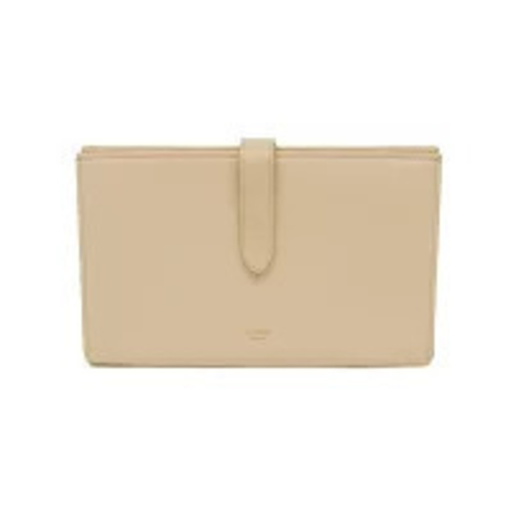 Celine Strap Wallet Calfskin Bifold Beige Tan